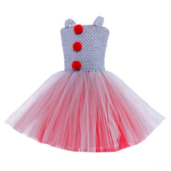 Mädchen It Joker Cosplay Kostüm Mesh Outfits Halloween Karneval Kleid