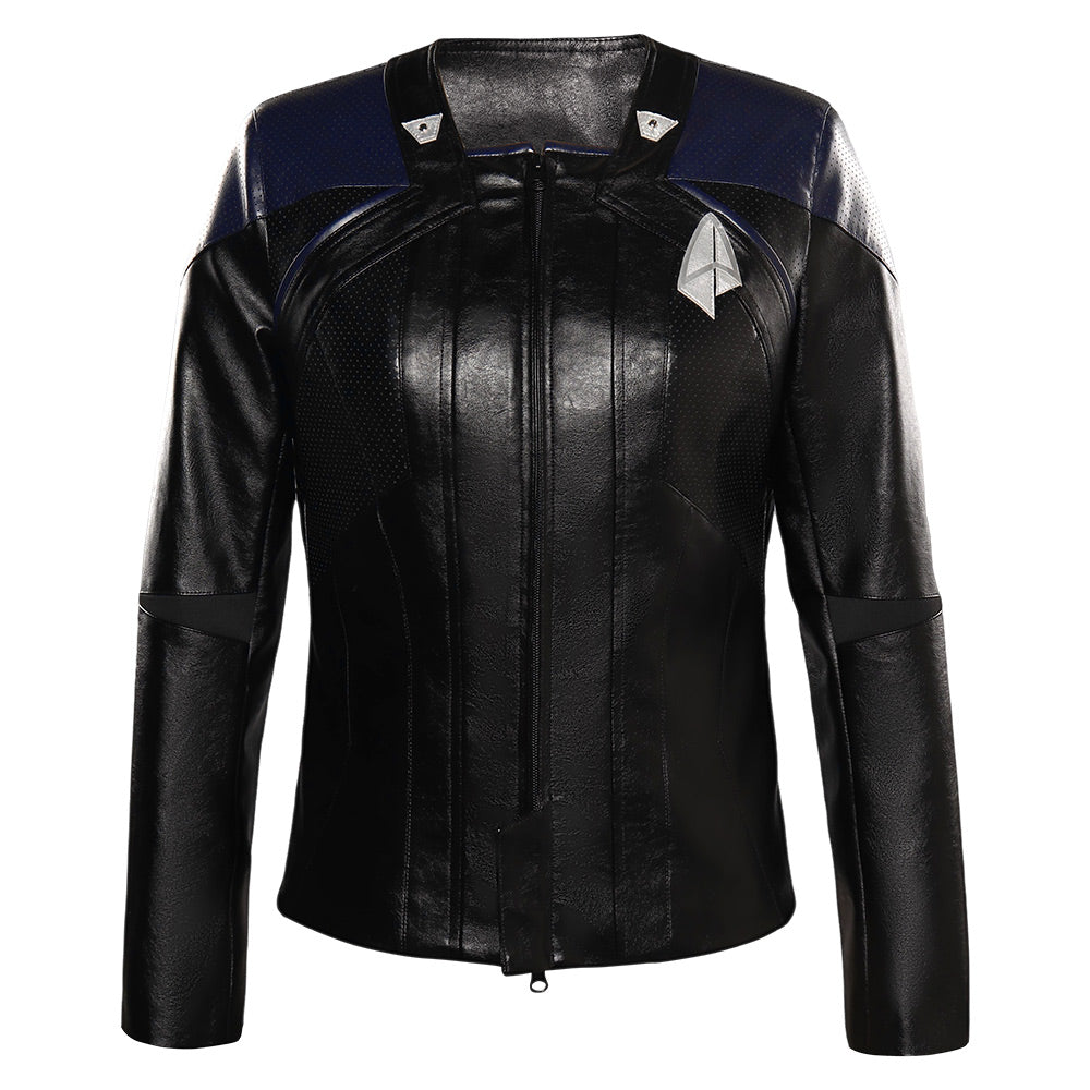 Damen Beverly Crusher Lederjacke Cosplay Kostüm Outfits Halloween Karneval Anzug