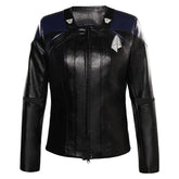 Damen Beverly Crusher Lederjacke Cosplay Kostüm Outfits Halloween Karneval Anzug