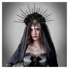 Damen Cosplay Haarband Halloween Party Dekoration Stirnband Foto Requisiten Halloween Karneval Kopfbügel Gothic Braut