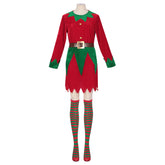 Damen Elf Cosplay Kostüm Kleid Outfits Weihnachten rot Outfits