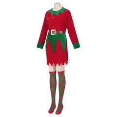 Damen Elf Cosplay Kostüm Kleid Outfits Weihnachten rot Outfits