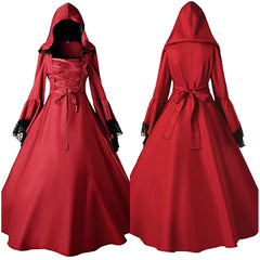 Damen Gothic Renaissance Retro Cosplay Kostüm Kleid Outfits Halloween Karneval Anzug