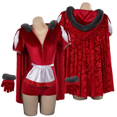 Damen Jumpsuit Roter sexy Jumpsuit Set Cosplay Kostüm Outfits Halloween Karneval Anzug halloween
