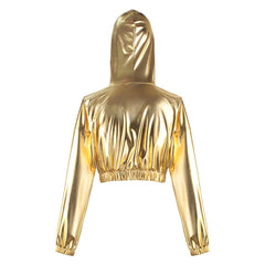 Damen Karneval Shiny Hooded Langarm Pullover Performance Cosplay Hoodie Maske 3D Druck Hooded Sweatshirt