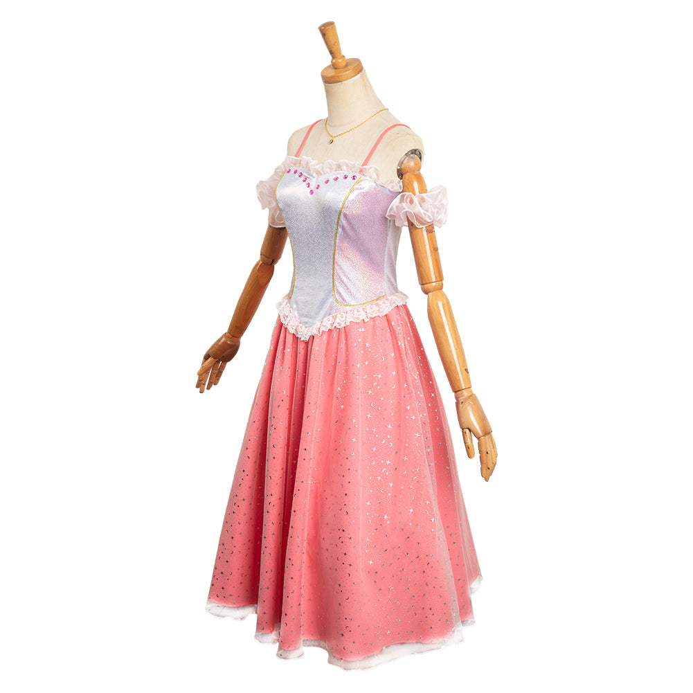 Damen Kleid Cosplay Rosa Garn Rock Cosplay Kostüm Outfits Halloween Karneval Anzug