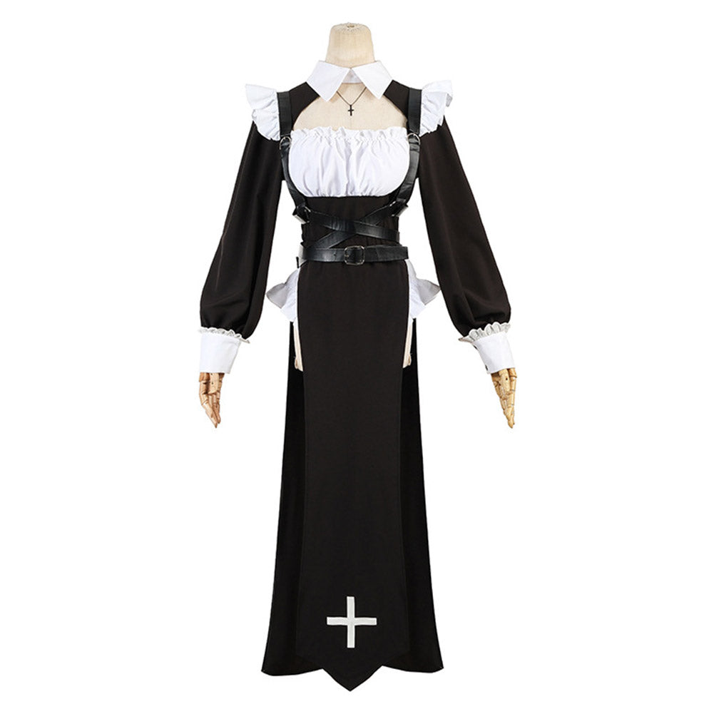 Damen Nonne Cosplay Kostüm Halloween Karneval Party Anzug