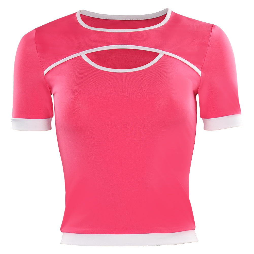 Damen rosa Sommer Shirt Cosplay Kostüm Outfits Halloween Karneval Party Anzug