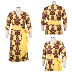 Damen Sommer Kleid Cosplay Kostüm Outfits Halloween Verkleidung Anzug bedrucktes Kleid