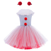 Mädchen It Joker Cosplay Kostüm Mesh Outfits Halloween Karneval Kleid
