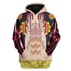 One Piece Monkey D. Luffy Cosplay Hoodie Erwachsene 3D Druck Halloween Karneval Sweatshirt Set