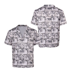 Herren Hemd Cosplay Kostüm Outfits Halloween Karneval Anzug Rot Weiß & Königsblau Bedrucktes Kurzarm-Shirt