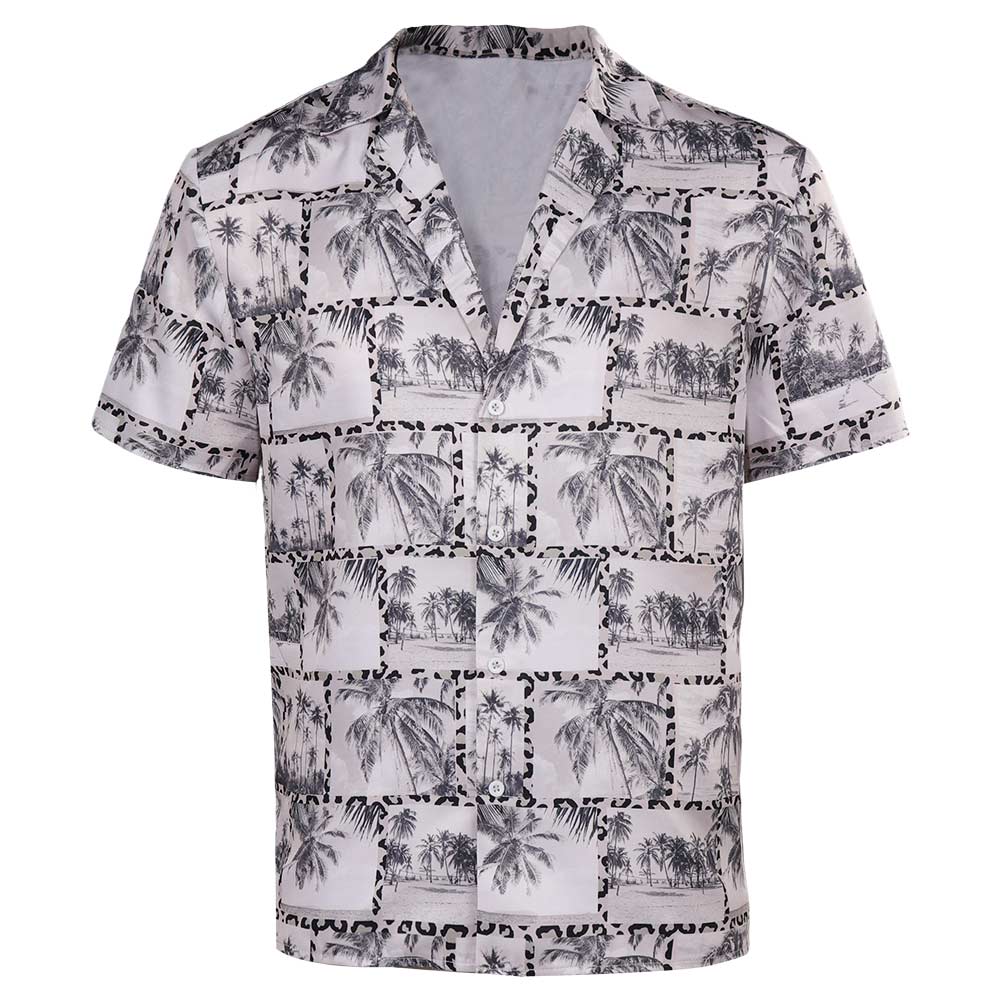 Herren Hemd Cosplay Kostüm Outfits Halloween Karneval Anzug Rot Weiß & Königsblau Bedrucktes Kurzarm-Shirt