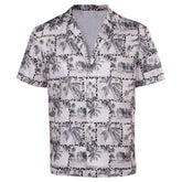 Herren Hemd Cosplay Kostüm Outfits Halloween Karneval Anzug Rot Weiß & Königsblau Bedrucktes Kurzarm-Shirt