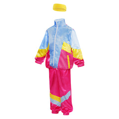 Kinder 80er Jahre Retro Cosplay Kostüm Jacke Mantel Hose Stirnband Outfits Halloween Karneval Party Anzug Trainingsanzug