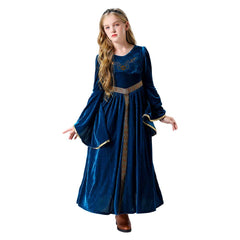 Kinder Mädchen blau Retro Mittelalterliches Palast Prinzessin Kleid Cosplay Kostüm Outfits Halloween Karneval Anzug