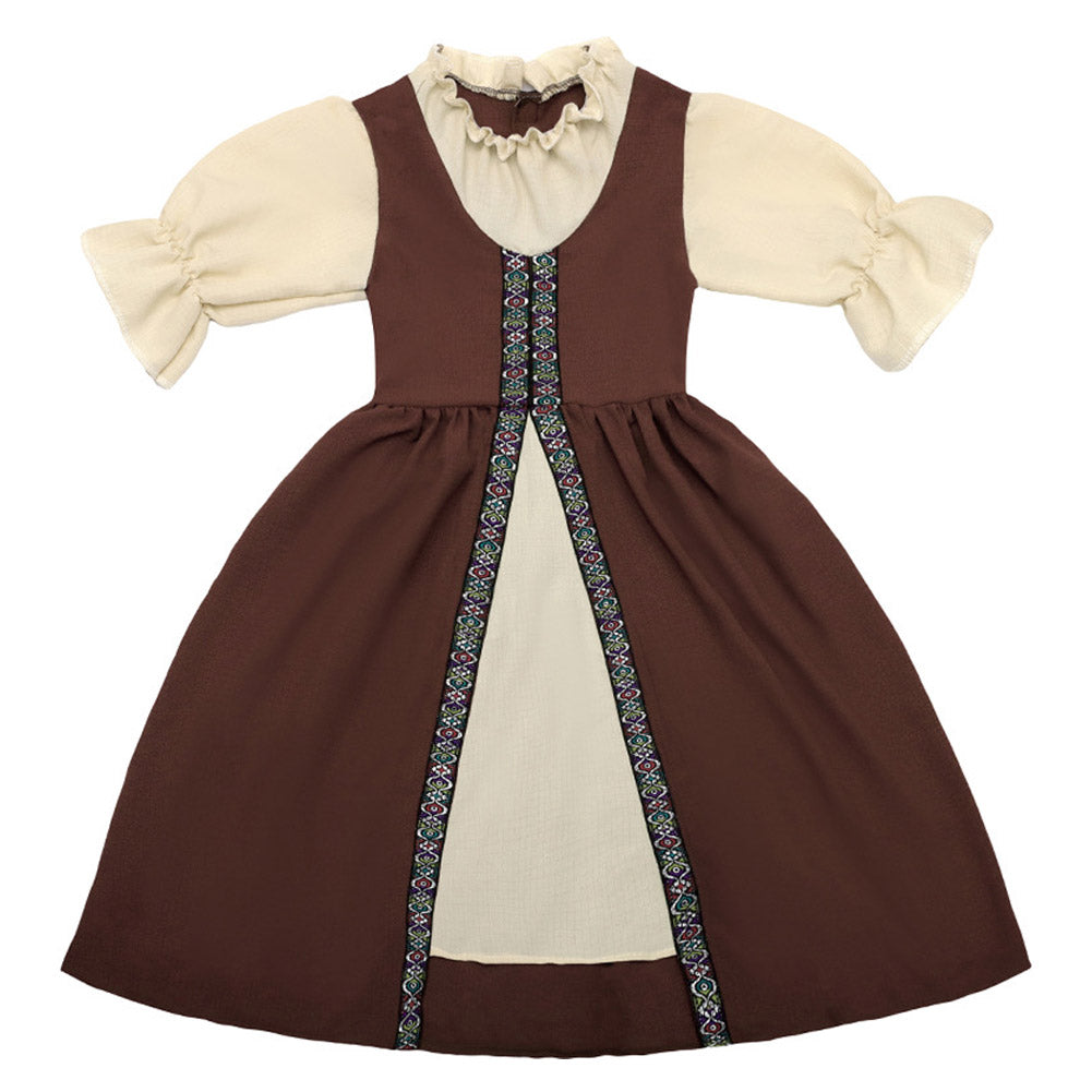 Kinder Mädchen Kleid Mittelalterliches Retro Party Palast Kostüm Bühnenauftritt Kostüm Kinderauftritt Halloween Karnevalsanzug