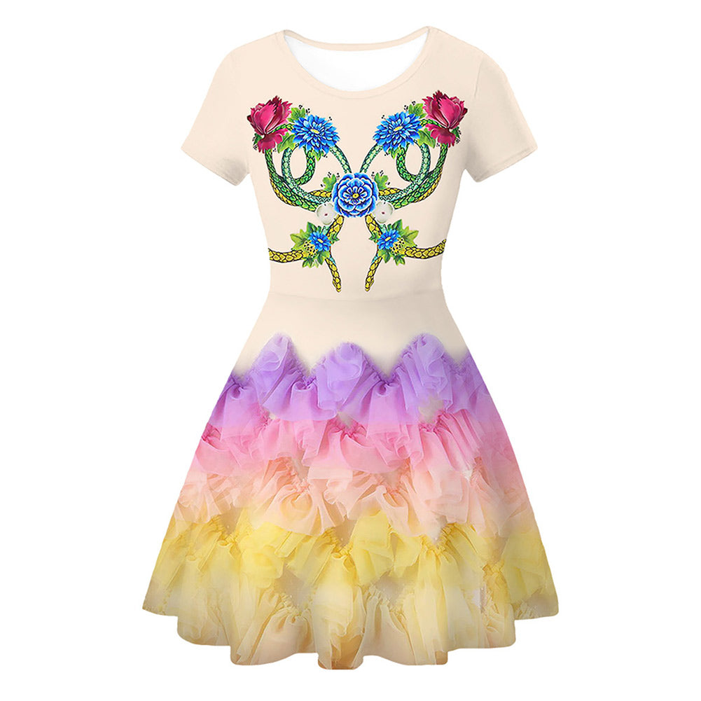 Kinder Mädchen Lucy Die Tribute von Panem The Hunger Games The Ballad of Songbirds Snakes Cosplay Kleid 3D Druck Film