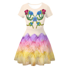 Kinder Mädchen Lucy Die Tribute von Panem The Hunger Games The Ballad of Songbirds Snakes Cosplay Kleid 3D Druck Film