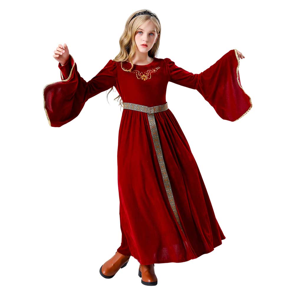 Kinder Mädchen Retro Mittelalterliches Palast Prinzessin Kleid Cosplay Kostüm Outfits Halloween Karneval Anzug