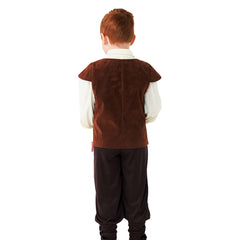 Kinder Mittelalterlicher Piratenritter Cosplay braun Kostüm Outfits Halloween Karneval Anzug