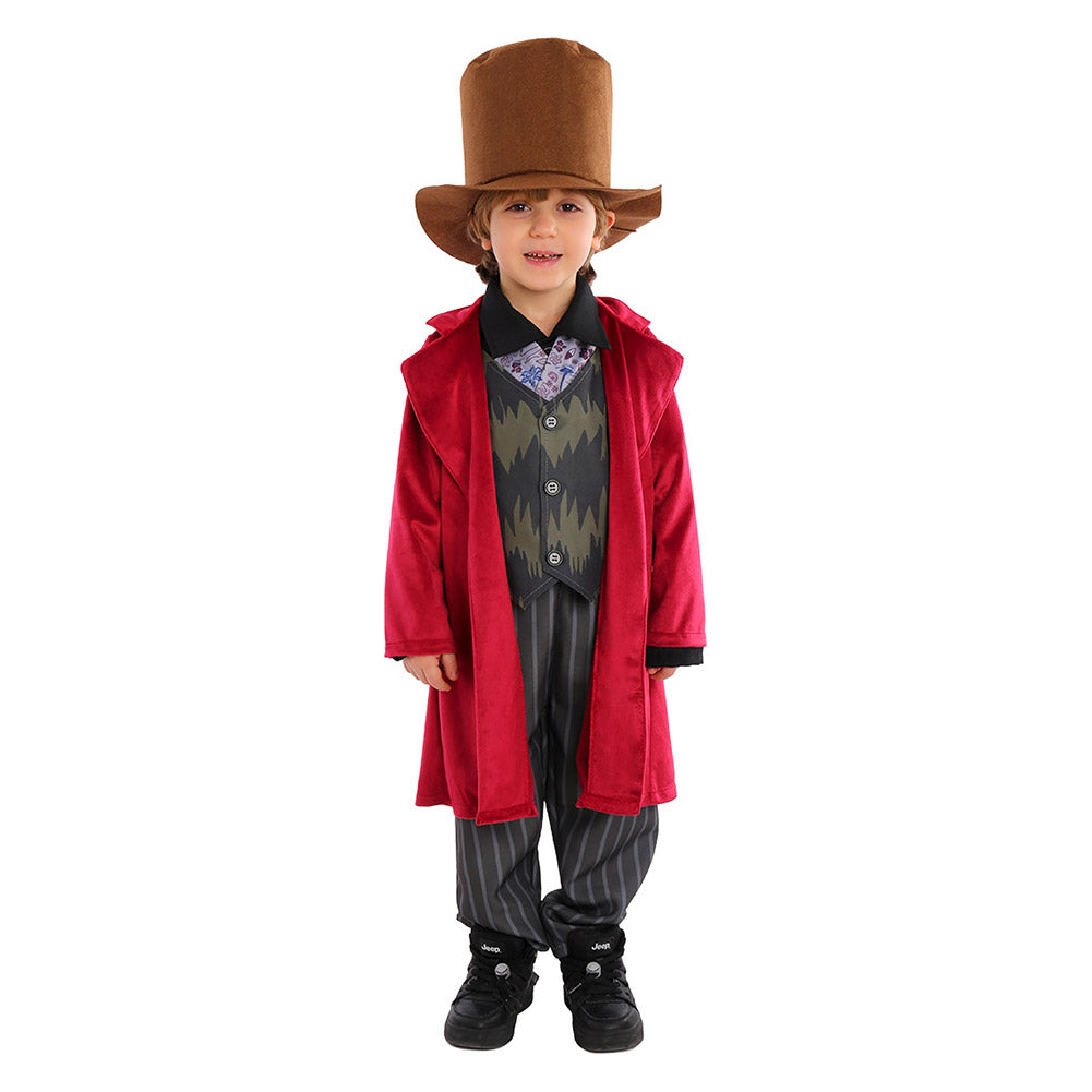 Kinder Wonka Cosplay Kostüm Outfits Halloween Karneval Anzug Film