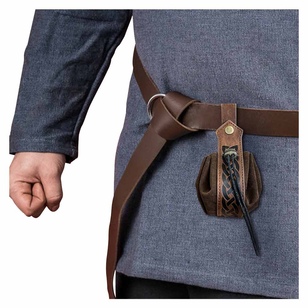 mittelalterliche Tasche für Gürtel Wikinger Stil Münzsack Halloween Karneval Kostüm Zubehör