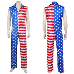 unisex Jumpsuit Halloween Stars and Stripes Cosplay Kostüm Outfits Halloween Karnevalskostüm