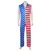 unisex Jumpsuit Halloween Stars and Stripes Cosplay Kostüm Outfits Halloween Karnevalskostüm