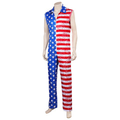 unisex Jumpsuit Halloween Stars and Stripes Cosplay Kostüm Outfits Halloween Karnevalskostüm