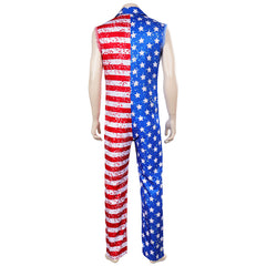 unisex Jumpsuit Halloween Stars and Stripes Cosplay Kostüm Outfits Halloween Karnevalskostüm