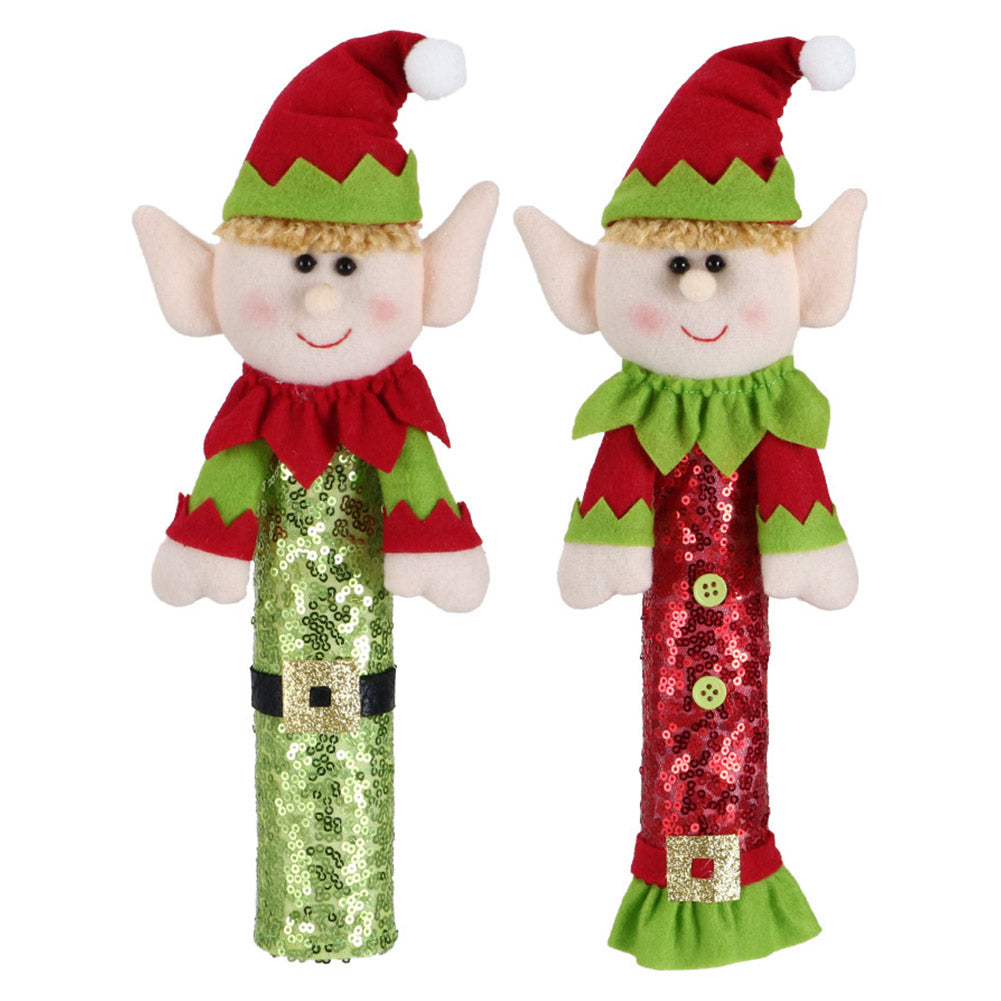 Weihnachtselfe Puppe Mikrowellenherd Kühlschrank Griff Handschuhe