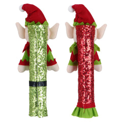 Weihnachtselfe Puppe Mikrowellenherd Kühlschrank Griff Handschuhe