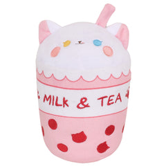 Weiße Katze Milch Teeflasche Plüschtiere Cartoon weiche Stoffpuppen Maskottchen Geburtstag Weihnachtsgeschenke