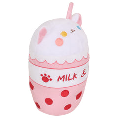 Weiße Katze Milch Teeflasche Plüschtiere Cartoon weiche Stoffpuppen Maskottchen Geburtstag Weihnachtsgeschenke