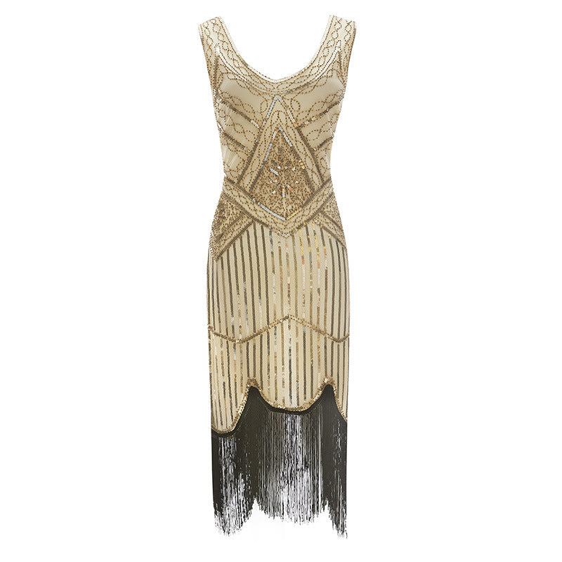 Damen Erwachsene Flapper Kleider Charleston Kleid Voller Pailletten Retro 1920er Jahre Stil Motto Party Kleid