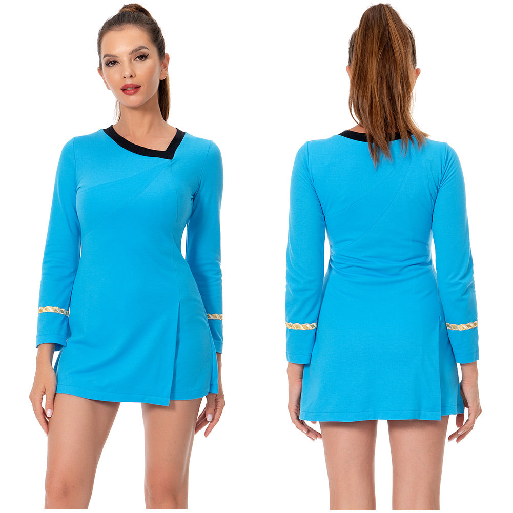Star Trek TNG Kleid Uniform Cosplay Kostüm Karneval Fasching Party Rot & Blau & Gelb Erwachsene