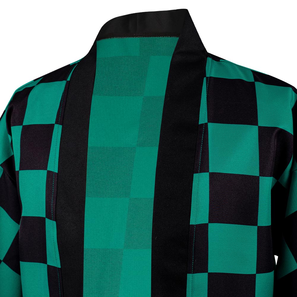 Demon Slayer: Kimetsu No Yaiba Kamado Tanjirou 3D Druck Umhang Erwachsene Unisex Haori mit Ohrringe