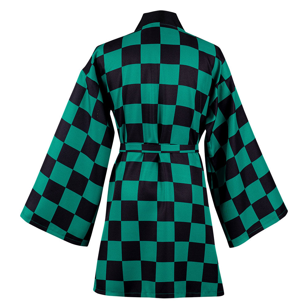 Demon Slayer: Kimetsu No Yaiba Kamado Tanjirou 3D Druck Umhang Erwachsene Unisex Haori mit Ohrringe