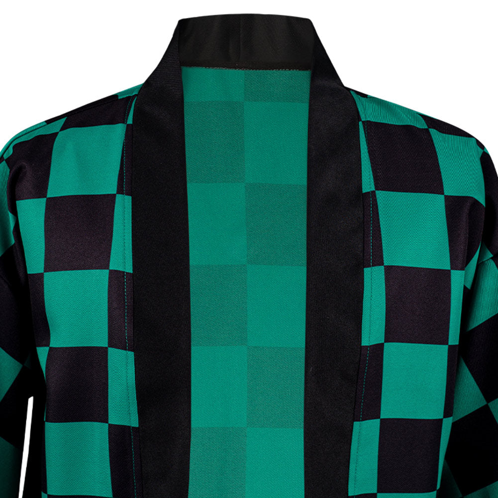 Demon Slayer: Kimetsu No Yaiba Kamado Tanjirou 3D Druck Umhang Erwachsene Unisex Haori mit Ohrringe