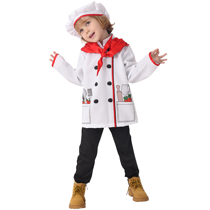 Kinder Chefkoch Anzug Kindergarten Spiel Festival Handwerk Klasse Backen Kleiner Chefkoch cosplay Kostüm Outfits Halloween Karneval