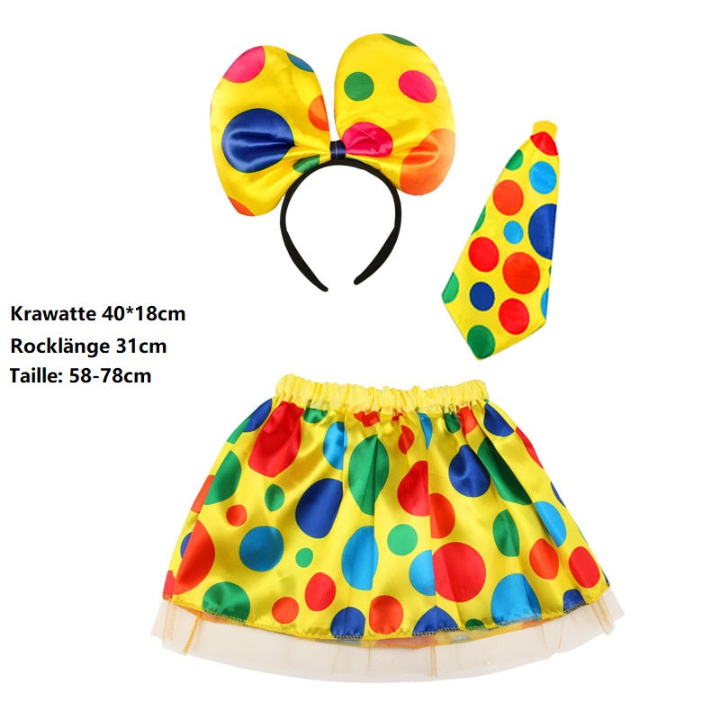 Clown Verkleidung Zubehör Hut Brille Nase bunt Perücke Maske Zubehör cosplay Kostüm Outfits Halloween Karneval Anzug