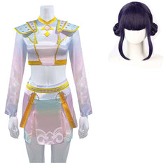 Kinder Mädchen Huntrix zoey cos Kpop Demon Hunters Cosplay Kostüm Halloween Karneval Party Anzug