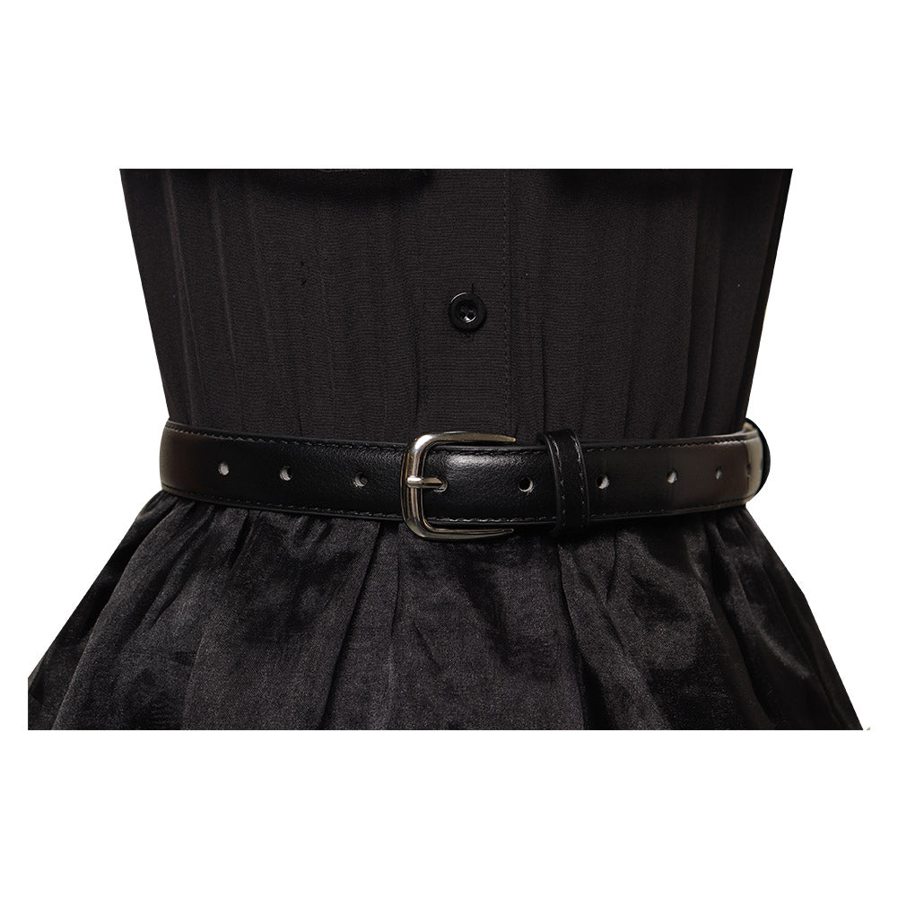 Kinder Mädchen Addams Kleid ärmellos schwarz Kleid