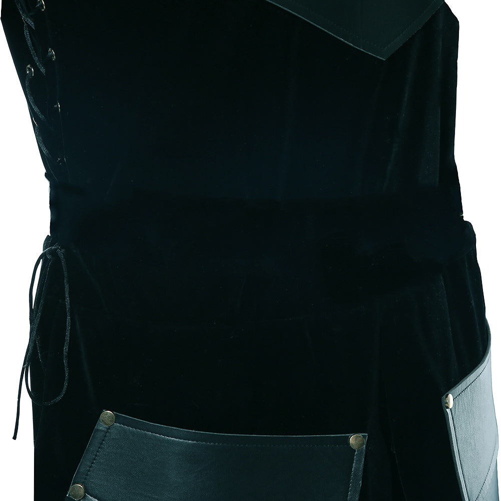 Gothic Mittelalter Oberteil Stehkragen Ärmellos Jacke für Herren Männer Ritterkostüm Halloween Karneval