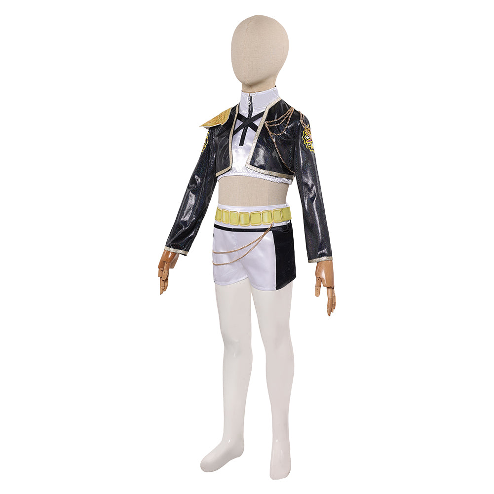 Kinder Mädchen Huntrix Kpop Demon Hunters Rumi CosplayKostüm Halloween Karneval Party Anzug