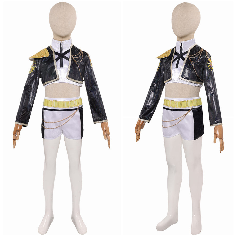 Kinder Mädchen Huntrix Kpop Demon Hunters Rumi CosplayKostüm Halloween Karneval Party Anzug