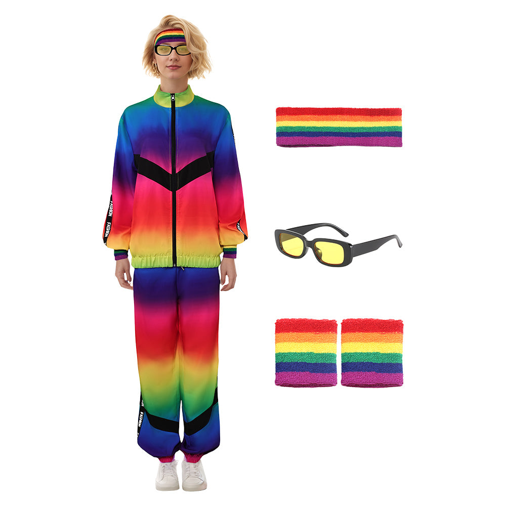 80er unisex Erwachsene Cosplay Kostüm Outfits Halloween Karneval Anzug