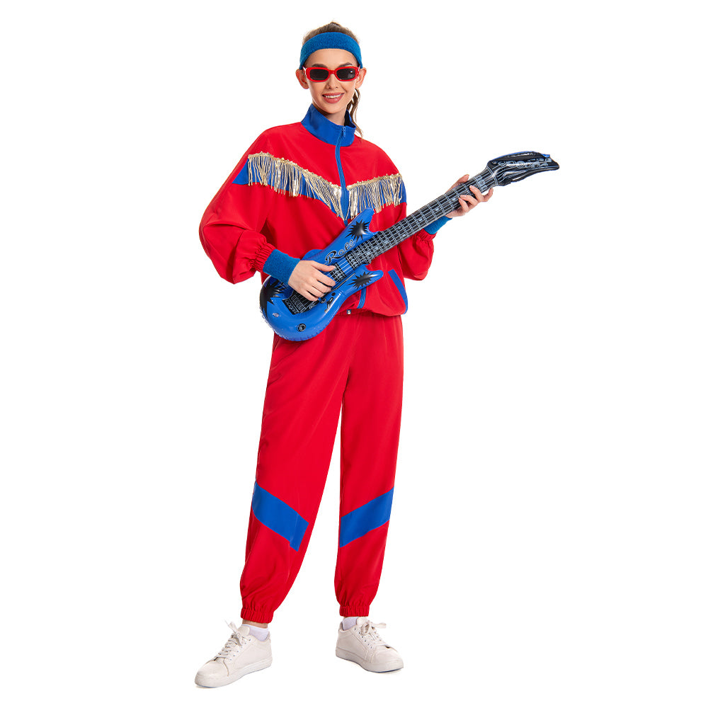 80er unisex Erwachsene Cosplay Kostüm Outfits Halloween Karneval Anzug