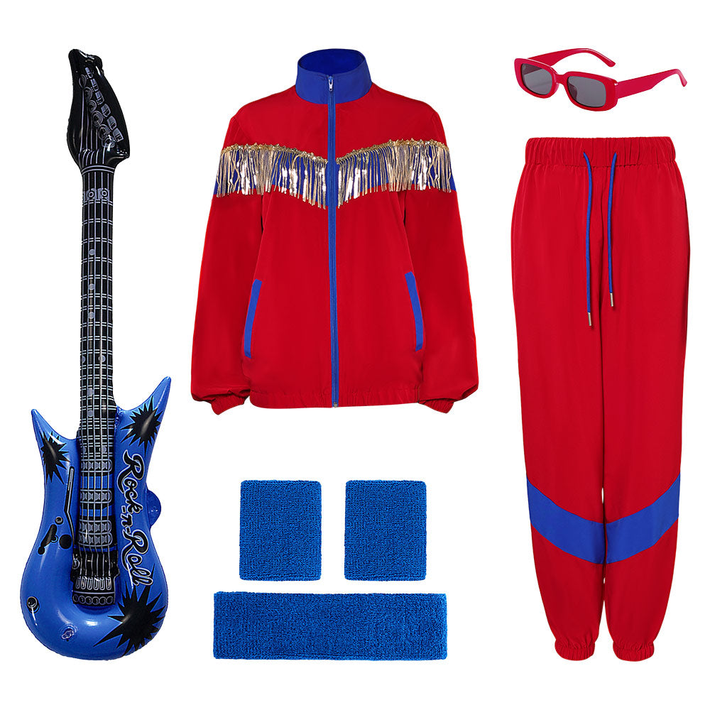 80er unisex Erwachsene Cosplay Kostüm Outfits Halloween Karneval Anzug
